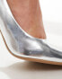 SEQWL pointed court shoes with stiletto heel in silver Серебристый, 41 - фото #3