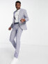 Фото #4 товара Topman skinny suit trousers in blue check