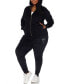 Фото #1 товара Plus Size Rhinestone Velour Tracksuit 2 Piece Set