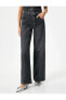 Фото #12 товара Geniş Düz Paça Kot Pantolon Standart Bel Cepli Pamuklu - Bianca Jeans