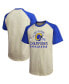 ფოტო #2 პროდუქტის Men's Threads Cream, Royal Los Angeles Rams 2021 NFC Champions Raglan T-shirt