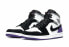 Jordan Air Jordan 1 Mid SE 耐磨防滑 中帮 复古篮球鞋 男款 黑白紫
