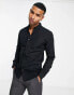 Фото #1 товара ONLY & SONS slim fit stretch poplin shirt in Black