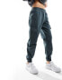 Фото #10 товара ASOS DESIGN washed cargo trouser with cuff hem in petrol blue