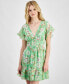 Фото #8 товара Juniors' Floral-Print Ruffled Fit & Flare Dress