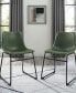 Фото #6 товара 18" Contemporary Metal-Leg Faux Leather Dining Chair, Set of 2