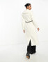 Фото #3 товара River Island shawl cinched waist coat in cream