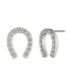 ფოტო #1 პროდუქტის Cubic Zirconia Horseshoe Stud Earrings in Sterling Silver