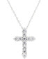 Фото #1 товара Eliot Danori silver-Tone Crystal Cross Pendant Necklace, Created for Macy's