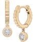 ფოტო #1 პროდუქტის Diamond Dangle Textured Huggie Hoop Earrings (1/10 ct. t.w.) in Gold Vermeil, Created for Macy's
