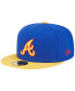 ფოტო #4 პროდუქტის Men's Royal, Yellow Atlanta Braves Empire 59FIFTY Fitted Hat