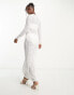 Фото #4 товара Pieces Bridal lace maxi dress in white