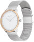 ფოტო #2 პროდუქტის Unisex Silver-Tone Stainless Steel Mesh Bracelet Watch 35mm