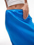 Фото #4 товара Topshop Petite satin bias maxi skirt in blue