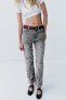 Trf straight-leg ripped mid-rise jeans