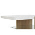 Вспомогательный стол DKD Home Decor Белый Коричневый Стеклянный Деревянный MDF 110 x 60 x 45 cm
