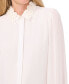 ფოტო #3 პროდუქტის Women's Floral-Appliqué Collared Long-Sleeve Blouse