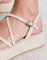 schuh Taya strappy flatform sandals in off white