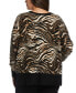 ფოტო #2 პროდუქტის Plus Size Animal Print Slouchy Sweater