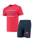 ფოტო #2 პროდუქტის Men's Navy, Red Washington Nationals Meter T-shirt and Shorts Sleep Set