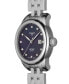 ფოტო #2 პროდუქტის Women's Swiss Automatic Le Locle Diamond-Accent Stainless Steel Bracelet Watch 29mm