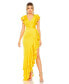 ფოტო #1 პროდუქტის Women's Ieena Flutter Sleeve Cut Out Asymmetrical Ruffled Gown