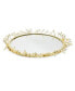 Decorative Round Mirror Tray with Design Border, 13" x 2"