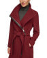 Фото #4 товара Women's Asymmetrical Belted Funnel-Neck Wool Blend Coat