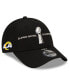 Фото #1 товара Men's Black Los Angeles Rams Super Bowl LVI Champions Parade 9FORTY Snapback Adjustable Hat