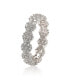 ფოტო #5 პროდუქტის Suzy Levian Sterling Silver Cubic Zirconia Floral Eternity Band Ring