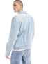 River Island zip through denim jacket in light blue