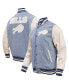 Фото #1 товара Men's Denim Distressed Buffalo Bills Varsity Blues Full-Snap Varsity Jacket