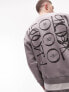 Фото #1 товара Topman oversized sweatshirt with Tokyo Paris London with front and back print in grey