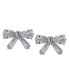 Silver-Plated Cubic Zirconia Bow Stud Earrings Серебристый - фото #1