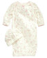 ფოტო #1 პროდუქტის Baby Girls Vintage Rose Print Gown and Beanie, 2 Piece Set