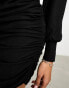 Фото #6 товара Vila stretch wrap bodycon mini dress in black