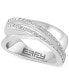 ფოტო #1 პროდუქტის EFFY® Diamond Crossover Statement Ring (1/5 ct. t.w.) in Sterling Silver