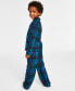 Фото #2 товара Matching Toddler, Little & Big Kids Plaid Notched Pajamas Set, Created for Macy's