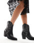 Glamorous western ankle boots in black