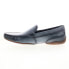 Фото #5 товара Zanzara Oran ZZ1370S Mens Blue Leather Loafers & Slip Ons Moccasin Shoes