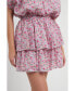Фото #3 товара Women's Floral Tiered Mini Skirt