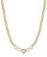 Ruby (1/5 ct. t.w.) & White Topaz (1/4 ct. t.w.) Multi-Heart 18" Collar Necklace in 18k Gold-Plated Sterling Silver