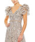 Фото #3 товара Women's Embellished Ruffled Cap Sleeve A Line Dress