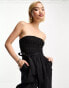 & Other Stories linen strapless jumpsuit in black