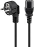 Goobay Angled IEC Cord - 1.8 m - Black - 1.8 m - Power plug type F - C13 coupler - H05VV-F3G - 250 V