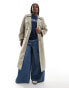 Vero Moda Curve longline belted trench coat in stone