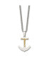 Chisel 14k Gold Crucifix Anchor Pendant Curb Chain Necklace