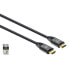 Manhattan HDMI Cable with Ethernet - 8K@60Hz (Ultra High Speed) - 2m (Braided) - Male to Male - Black - 4K@120Hz - Ultra HD 4k x 2k - Fully Shielded - Gold Plated Contacts - Lifetime Warranty - Polybag - 2 m - HDMI Type A (Standard) - HDMI Type A (Standard) - 48 Gb