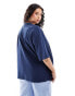 Фото #2 товара ASOS DESIGN Curve oversized t-shirt with spray effect california graphic in navy