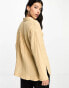 ASOS DESIGN oversized cheesecloth shirt in stone